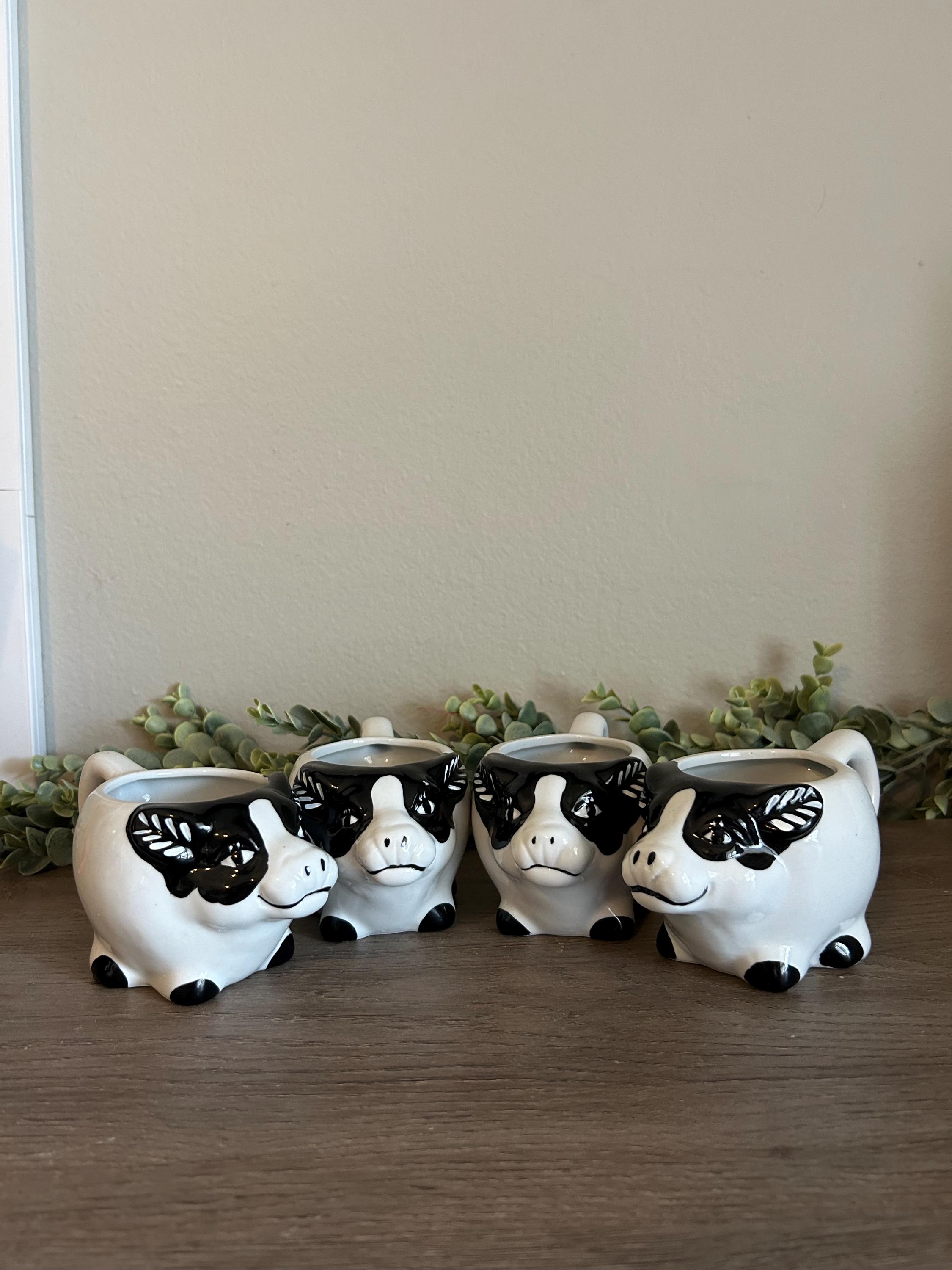 Vintage Set of 4 Cow Coffee/tea Mugs - Etsy