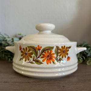 Vintage Capri Bake Serve N Store-braadpan met bloemen