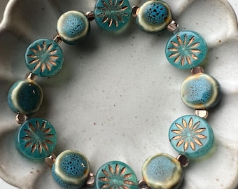 Handmade Bead Bracelet- Customizable jewelry- Colorful Stretch Bracelet- Perfect Gift for Her.