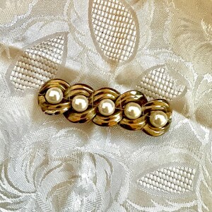 Broche Barette Vintage - Métal Doré - Années 1950 - Occasion - Style Rétro