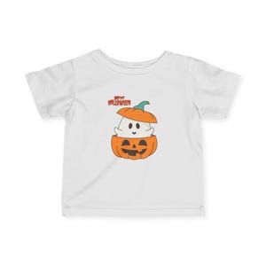 Halloween Infant Tee, Cute Baby Halloween T-Shirt, Pumpkin Ghost Tee, Toddler Halloween Outfit, Unique Baby Gift, Baby Costume Top