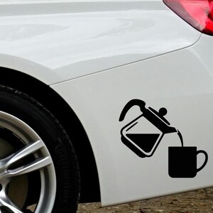 Car Sticker for Coffee Lovers, Caffeine Addict Car Decal, Funny Coffee Cup Bumper Sticker
