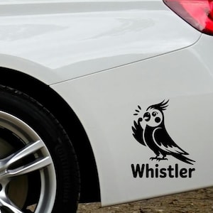 Cockatiel Car Sticker, Funny Parrot Car Decal, Bird Lover Bumper Sticker, Cute Cockatiel Vinyl Decal