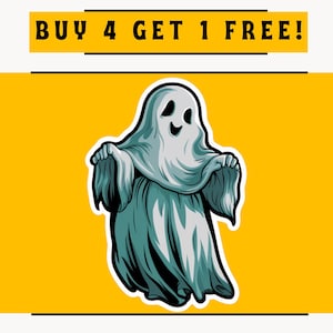 Ghost Sticker, Spooky Decals, Halloween Ghost Decal, Cute Ghost Sticker for Laptops, Planners, Notebooks & Scrapbooking Gift Ideas