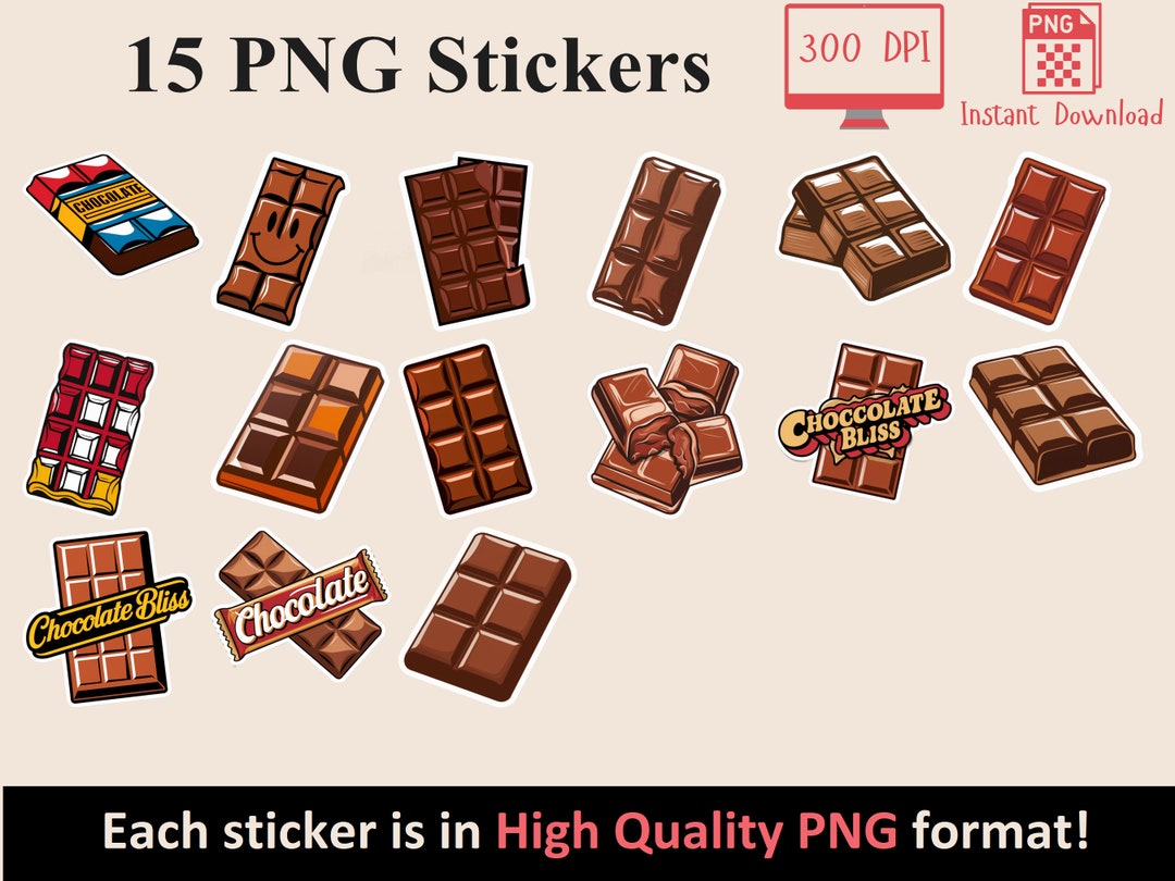 Coco Candy Sticker Design Chocolate PNG Stickers Design Bundle Sweet Indulgence, Tempting ...