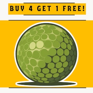 Golf Ball Sticker, Funny Golf Decal, Custom Golfer Gift, Personalized Logo Sticker for Laptops, Water Bottles & Golf Carts