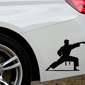 Karate Gi Car Sticker, Martial Arts Car Decal, Karate Outfit Bumper Sticker, Dojo Training Vinyl Decal