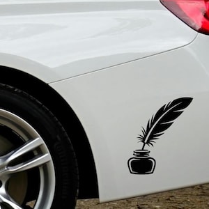 Feather Car Sticker, Delicate Plumage Car Decal, Boho Nature Bumper Sticker, Bohemian Vinyl
