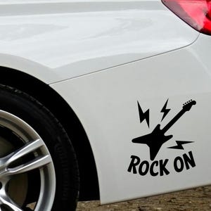 Guitar Car Sticker, Electric Guitar Car Decal, Music Lover Bumper Sticker, Rock Vinyl for Cars