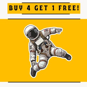 Astronaut Sticker, Space Explorer Decal, NASA Lover Gift, Galaxy Themed Sticker for Laptops, Notebooks & DIY Scrapbooking