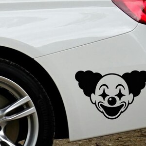 Horror Clown Car Sticker, Scary Circus Decal for Car, Funny Scary Bumper Sticker, Spooky Vinyl Decal
