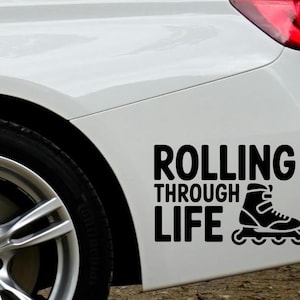 Rollerblader Car Sticker, Rollerblading Car Decal, Aggressive Skating Bumper Sticker, Extreme Sports Vinyl
