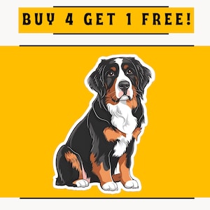 Sticker Berner Sennenhond, schattige sticker Berner, cadeau hondenliefhebber, puppysticker voor laptops, planners, notitieboeken en gepersonaliseerde geschenken