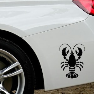 Lobster Car Sticker, Cute Crustacean Car Decal, Ocean Animal Bumper Sticker, Nautical Theme Vinyl