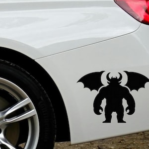 Demon Car Sticker, Demonic Car Decal, Halloween Anime Bumper Sticker, Gothic Vinyl for Cars