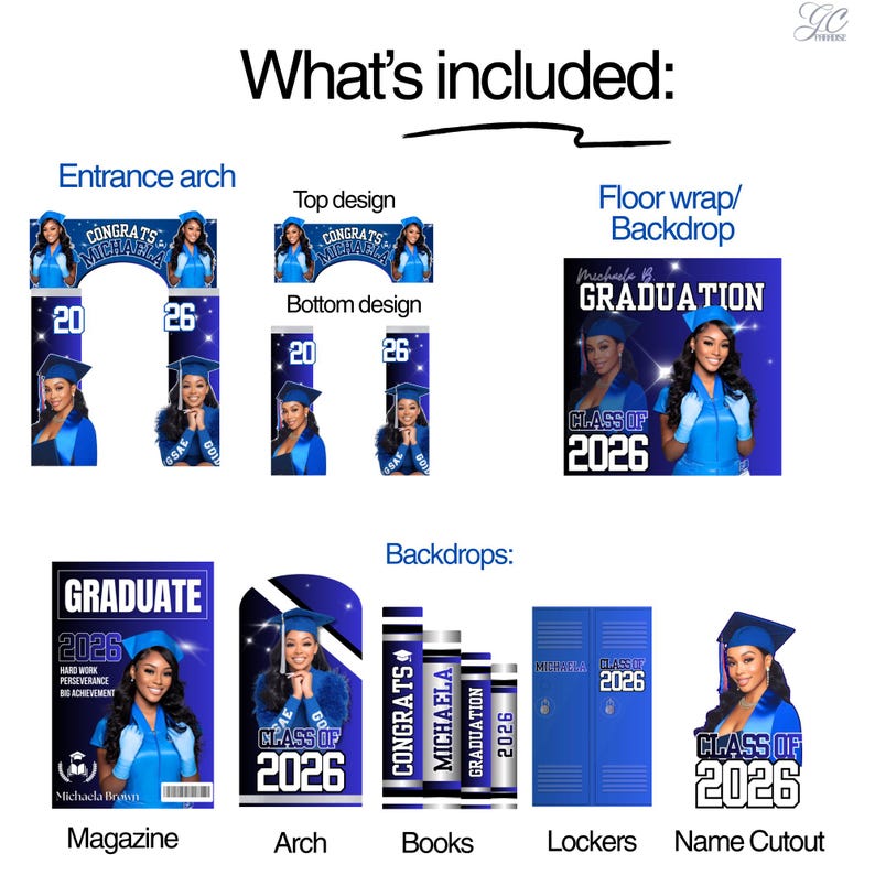 Graduation Decor Bundle Template, Custom Grad Arch, Canva Design ...