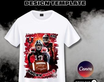 DIY Football game t-shirt design template, Editable on Canva, Football day, Tshirt, Instant download, Red, Male, Done for you design PNG