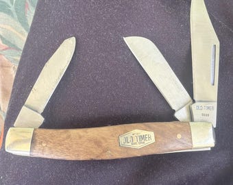 Old Timer 8OTW Desert Ironwood Handle 3-BLADE Stainless Handles Used