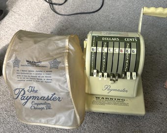 Vintage Paymaster Series X-2000 Check Writer W/ Cover Rare! No Keys