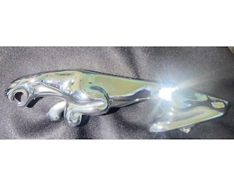Vintage Leaping Jaguar Leaper Chrome Mascot Hood Ornament Emblem 6"