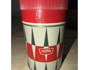Termos VTG 1970 kKing-SEELEY 350 ml bredöppnad glasflaska med foder i metall nr 6063