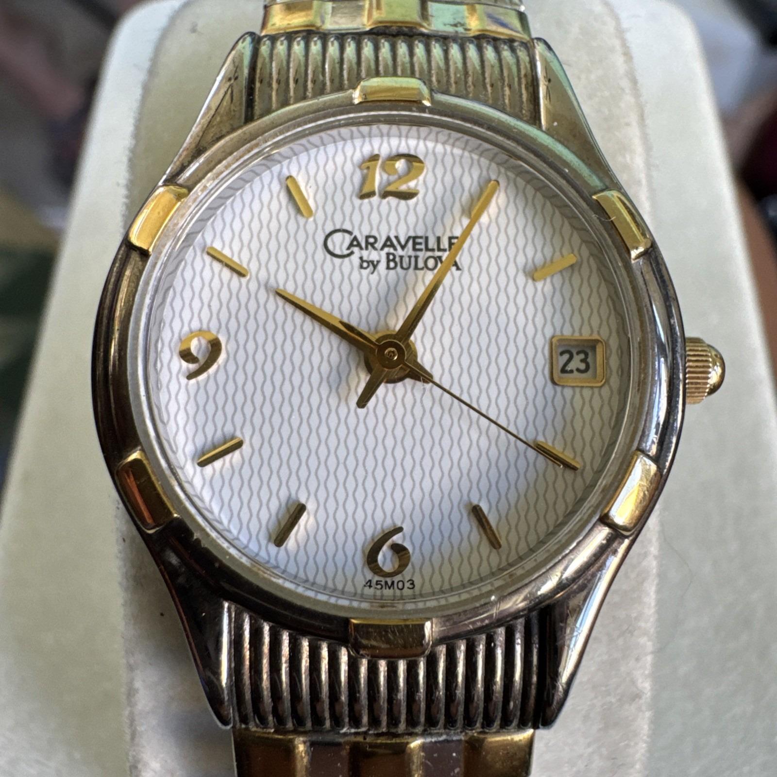 CARAVELLE by BULOVA Womens Two Tone Watch, Stretch Band 