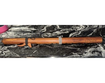 BUTCH HALL Native American Style Cedar Flute G Minor Le Mita Cola 2 Feathers
