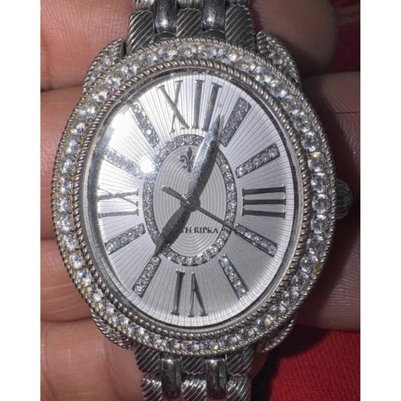 Judith Ripka Watch MOP CZ Wristwatch Judith Ripka Black Steel  main image 3