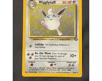 Pokemon Card Wigglytuff 16/64 Jungle HOLO RARE - LP