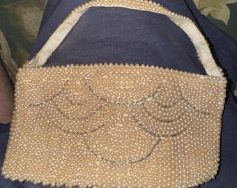 Vintage 1940s Art Deco Retro Beaded MCM Clutch Style Purse Handbag