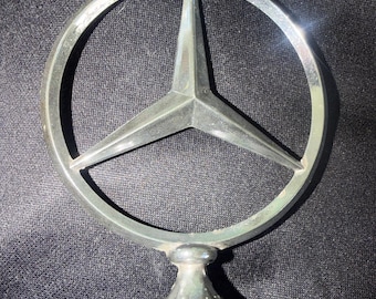Genuine Mercedes Benz Front Hood Star Emblem Badge Logo Ornament Silver Tone