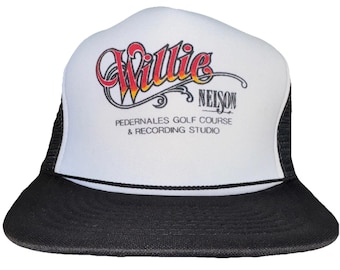 Vintage Willie Nelson Golf & Recording Studio Trucker Hat Snapback Country Music