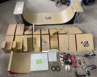 VTG Tech Deck Tony Hawk Skatepark Mega Lot Vert Stairs Rails Ramps Boards Bikes