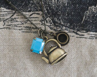 Bronze Tea Lover Charm Necklace