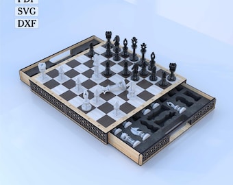 スワロフスキーチェス Swarovski Chess-set With Board - Luxury Case - Outer Box