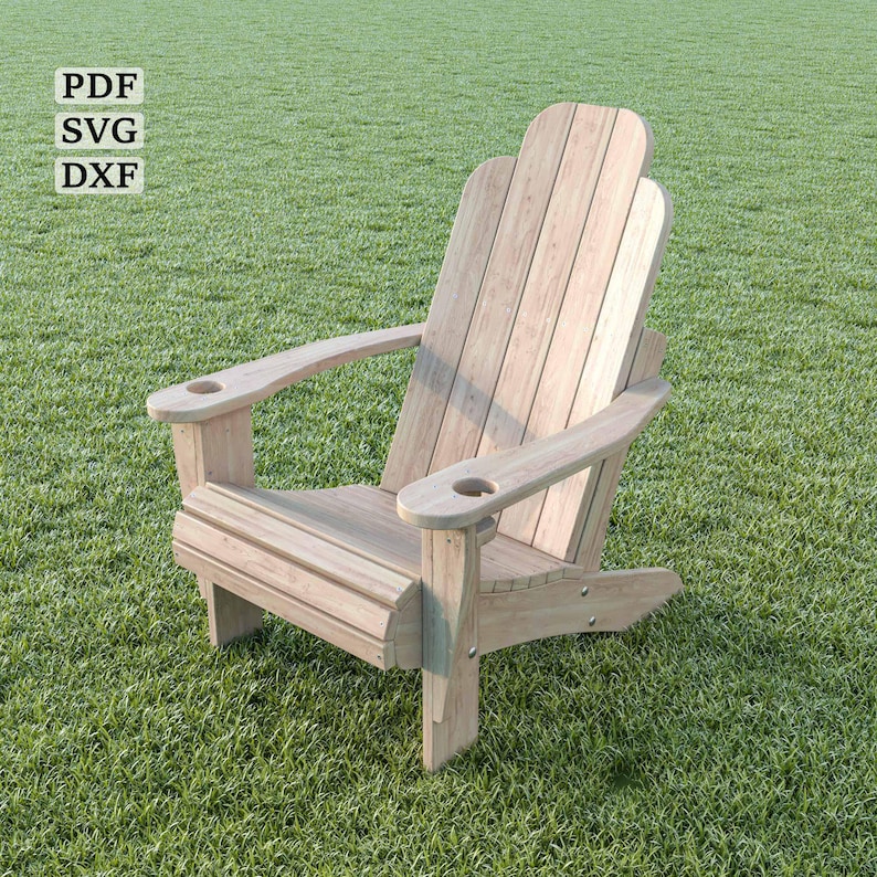 Plan de chaise Adirondack moderne : meubles DIY (téléchargement numérique) image 1