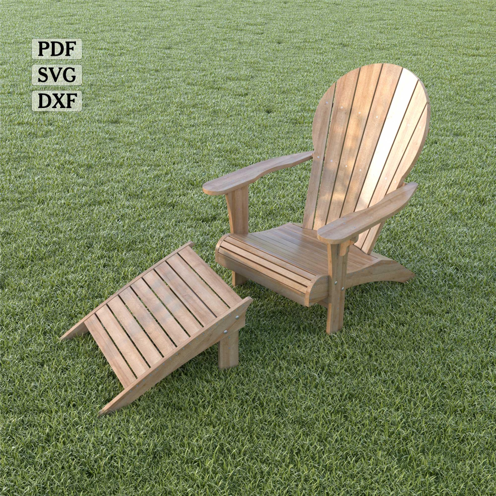 Adirondack Chair With Footrest Plan: Woodworking Plans (digital ...