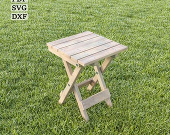 Folding lightweight Stool Plan. Always with you everywhere. Functional and comfortable. Indispensable for gardens, campers and picnickers.