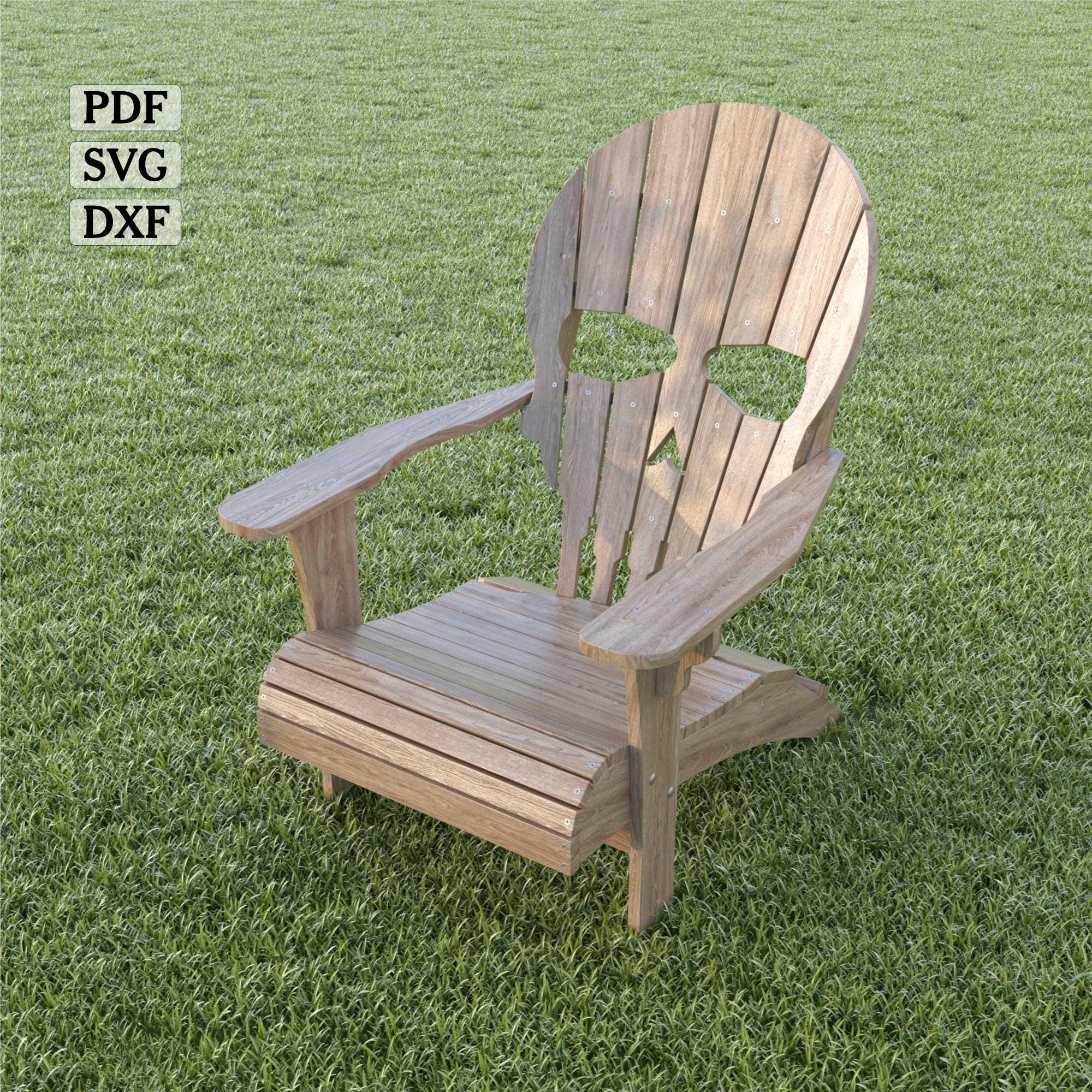 Skull Adirondack Chair Plan: Woodworking PDF SVG DXF - Etsy