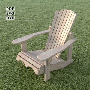 Klassische Adirondack Chair-Pläne. Ergonomisch, stilvoll und komfortabel. Unverzichtbar für Outdoor, Terrasse, Innenhof und Gartenmöbel.