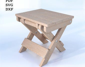 Folding Stool plan. Designed and developed to serve you for many years. Simple and functional. Easily build with detailed measurements.