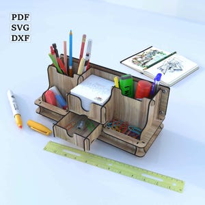 Organizador de porta-lápis retrô de madeira. Elegante, funcional e personalizável. Um presente estiloso e único.