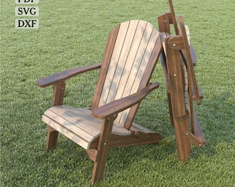 Adirondack Chair Plan: Foldable Modern Design (PDF, DXF, SVG Downloadable Files Included)