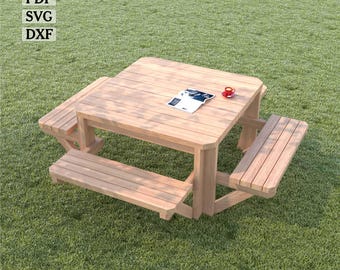 Picnic Table Plan 8 Persons. Meeting Point of Happy Moments, Robust and Functional.