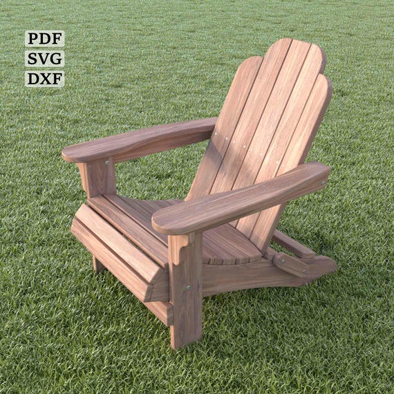 Folding Adirondack Chair Plan: Ergonomic Woodworking (PDF, SVG, DXF)