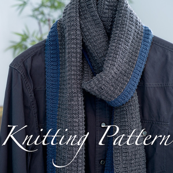 Cambourne Scarf - Knitting pattern - Mens scarf - Three sizes - Instant download