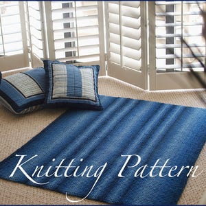 Ocean Currents Rug - Knitting pattern - Wool Rug - Instant download