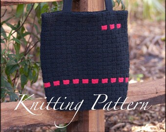 Falmer Book Bag - Knitting pattern - Book bag - Mens bag - Shoulder bag with canvas liner - Instant download