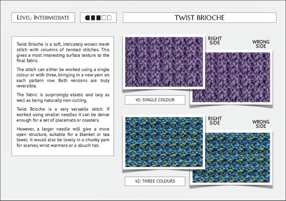 Reversible Knitting Stitches 200 Double Sided Stitch Patterns Print Book Or Print E Book Package 212 Page Book Pdf E Book