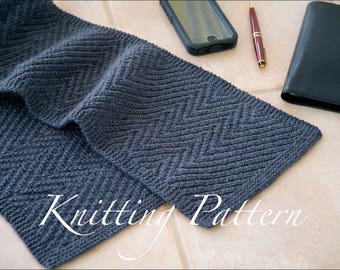 Lamberhurst Scarf – Knitting pattern – Mens scarf – Reversible – 3 versions – Instant download